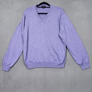 Brooks Brothers 346 Sweater Mens XL Purple Supima Cotton Pullover V Neck Classic